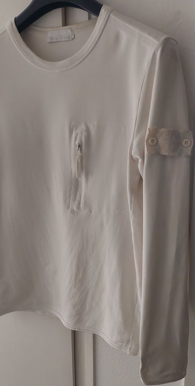 Stone Island Maglioni & Felpe: STONE ISLAND PULLOVER GRANDEUR S MIT CERTILOGO BADGE GHOST – Usato da Orpund venduto da Biennerome 7