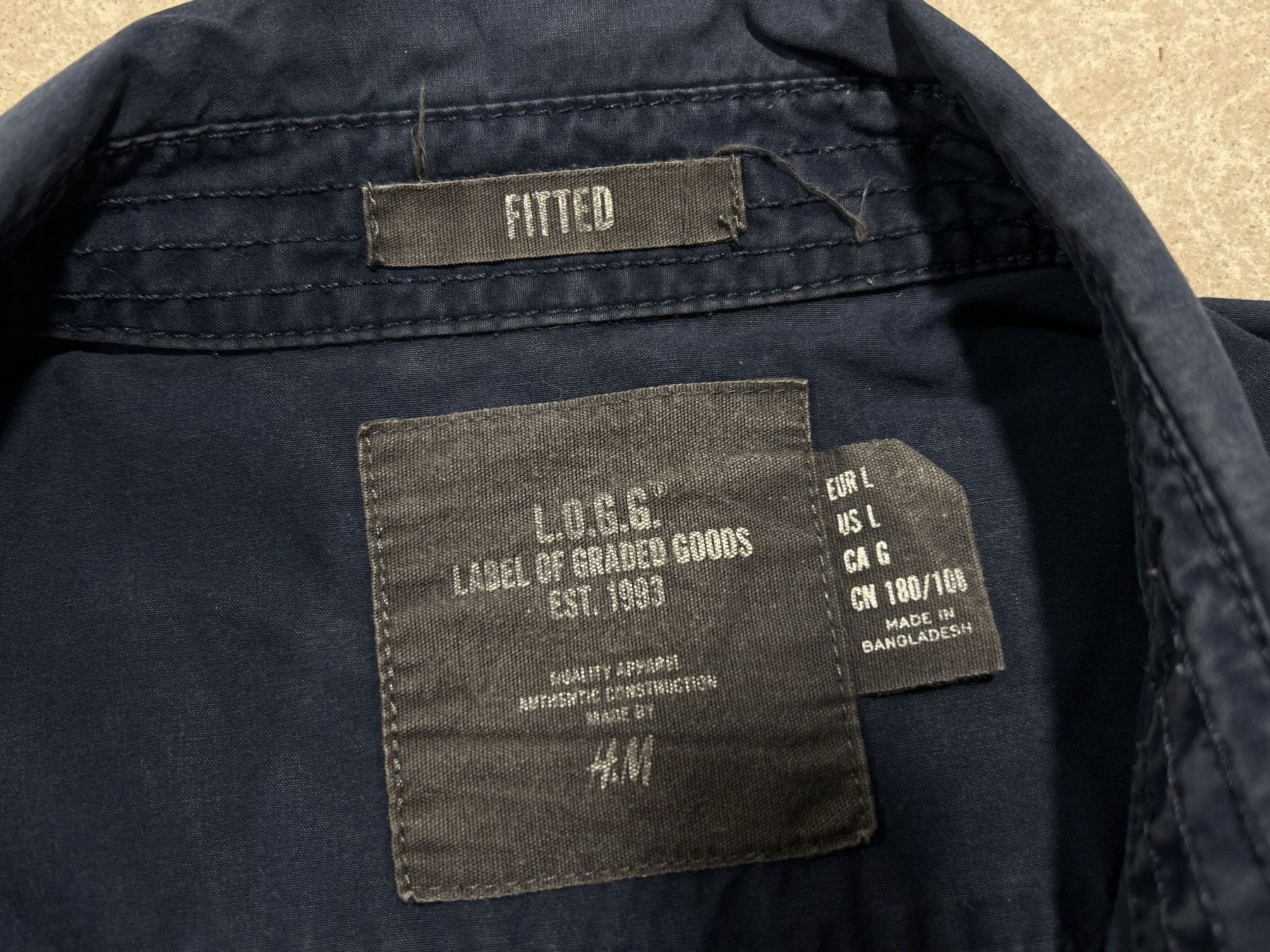 H&M Camicie: Kurzarm Hemd Herren dunkelblau L.O.G.G. Gr.  L – Usato da Brunnen venduto da Nala2929 6