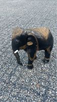 Dekorativer Holz-Elefant, handgeschnitzt, Vintage Look!