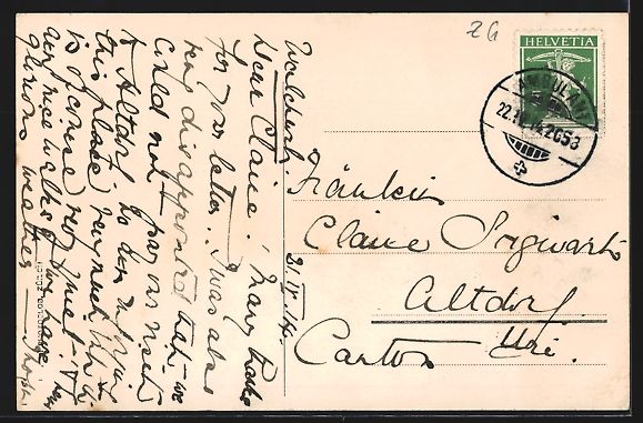 Cartoline postali: AK Walchwil, Ortsansicht mit Bäumen – Usato da Berlin venduto da bartko-reher 1