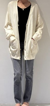 Cardigan crème en coton marque japonaise MY THINKS