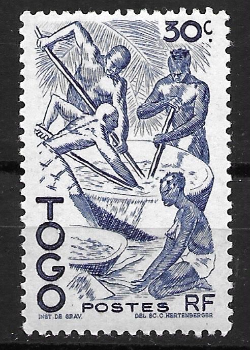 Tutti i francobolli: Togo 1947: Palmölzubereitung – Usato da Zürich venduto da Rainstamps