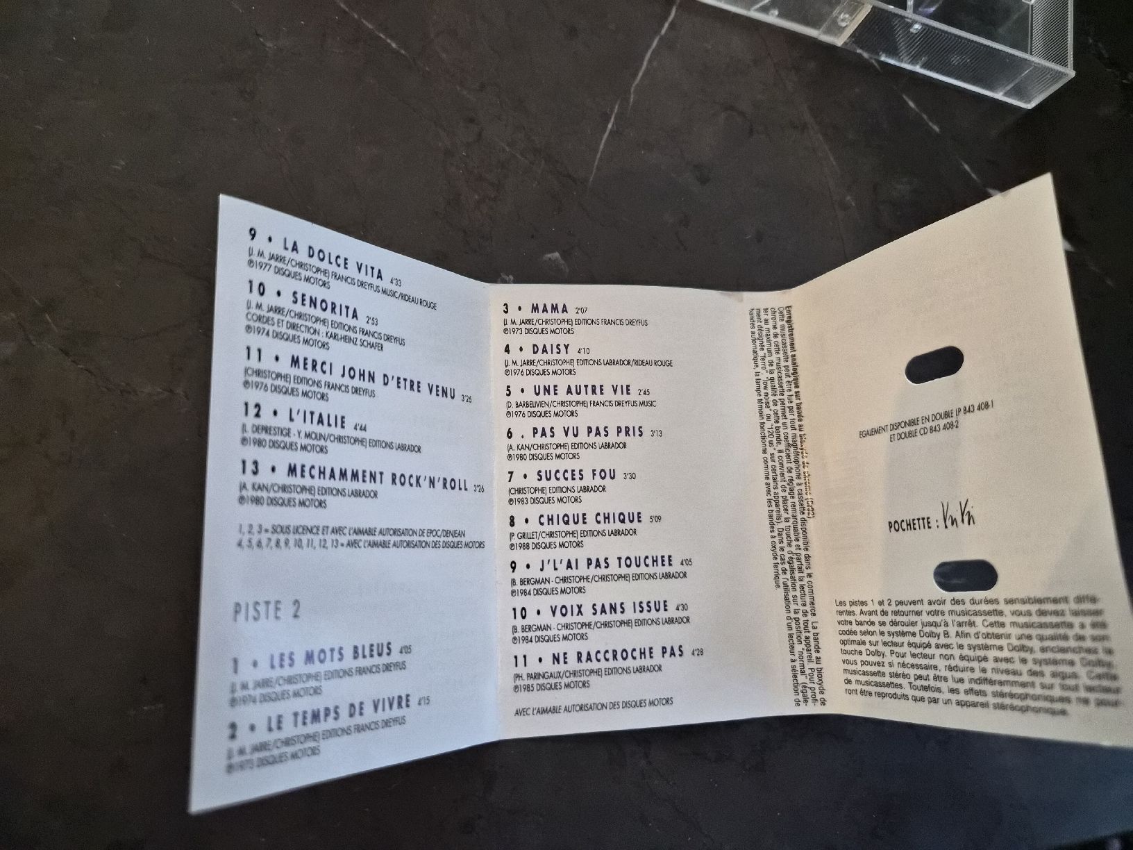 Musicassette: Christophe - Succès Fous K7 originale – Usato da La Joux FR venduto da car_ck96 1