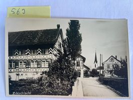 alte Ansichtskarte Zihlschlacht mit Kirche und Gasthof