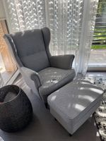 IKEA Strandmon Ohrensessel mit Hocker Nordvalla - neuwertig