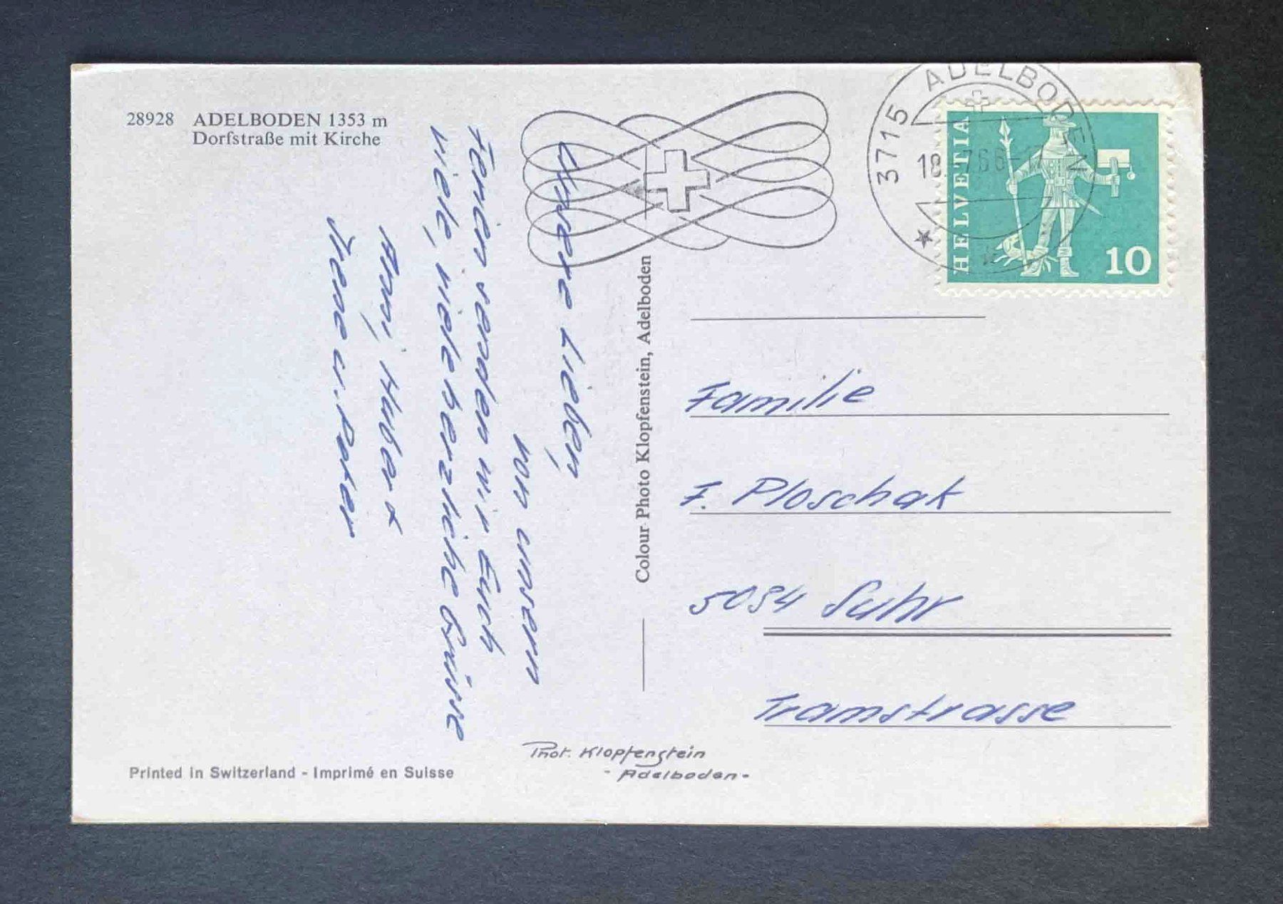 Cartoline postali: AK Adelboden Dorfstrasse mit Kirche – Usato da Goldau venduto da artelier1 1