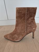 Stiefeletten aus Wildleder, Cognac, Gr. 39, neu
