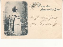 Appenzeller Land 1899 mit Stabstempel Weissbad