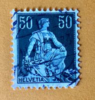 Nr.113 Sitzende Helvetia mit Schwert GESTEMPELT    