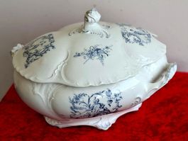 Antike Terrine blau-weiss(Biedermeierzeit?)Top-Zustand