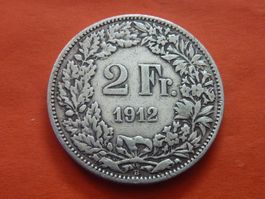 2 Fr. 1912  Auflage 0,40 Mio.  -  ungereinigt  -