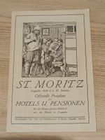 Alter Prospekt / St Moritz Preisliste Hotels & Pension 1925
