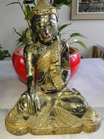Antik Grosse Holz Buddha - 45 cm H. 1800 / 900er