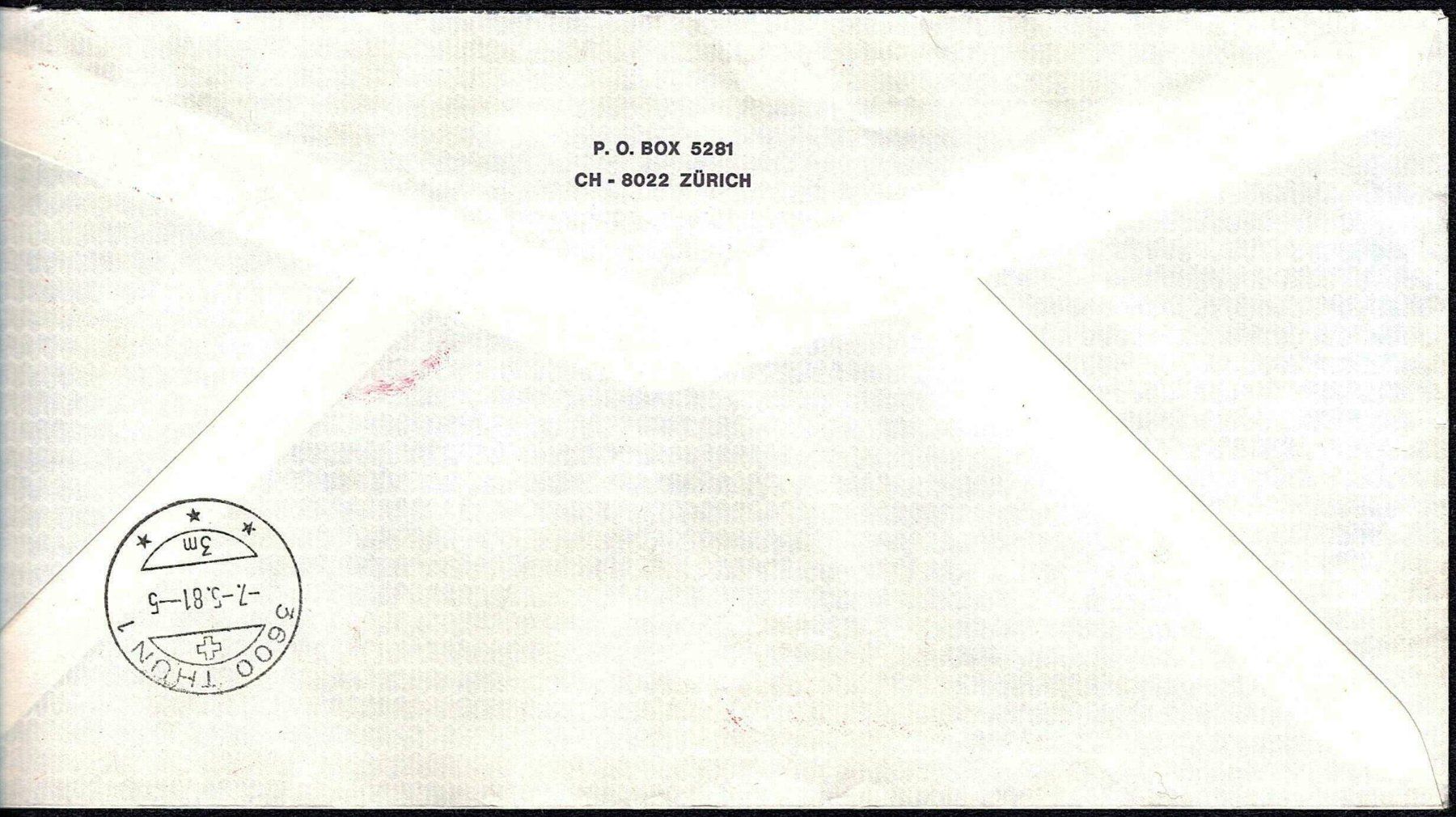 Tutti i francobolli: 1981_5 Couvert mit Firmen-Freistempel – Usato da Thun venduto da Nissan 5