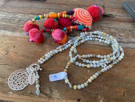 Boho Amazonitkette Silber NEU (Nr. 6)