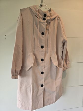Eleganter Trenchcoat mit Kapuze, Grösse: L, Farbe: rosa
