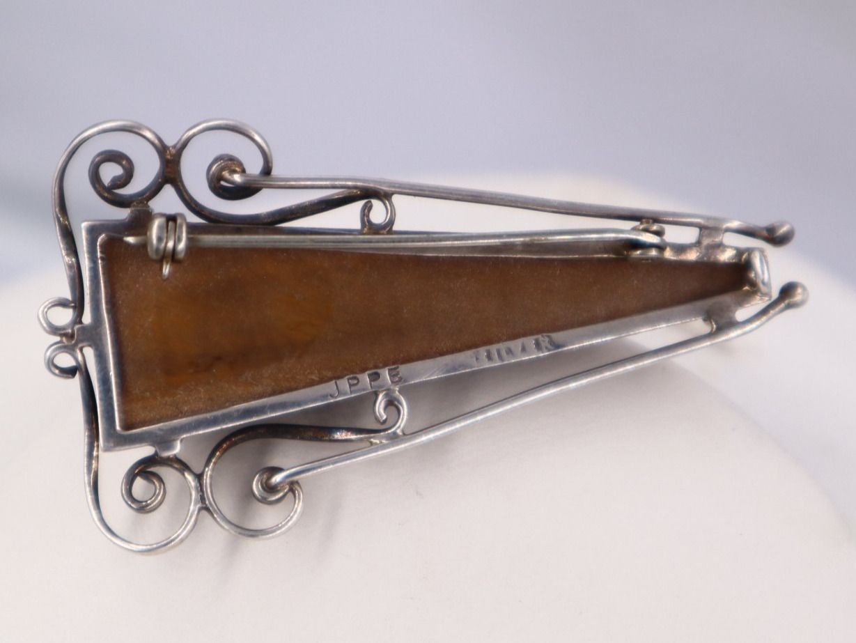 Spille & Fermagli: Vintage Silber Brosche Tigerauge JPPE – Usato da Baden venduto da TellsKuchenhaus 4