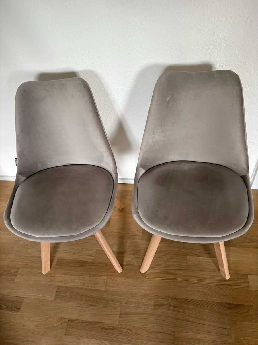 Beliani Sedie: Beliani 2er Set DAKOTA Samtstoff Taupe – Usato da Zürich venduto da ale_bvz5 3