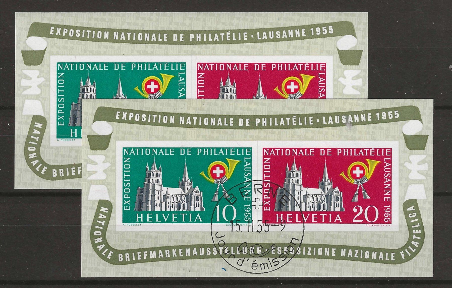 Alle Briefmarken: 1955 : Block W35, postfrisch + ET BERNE : KP 250.-- – Gebraucht aus Gümligen von Geniusbuy