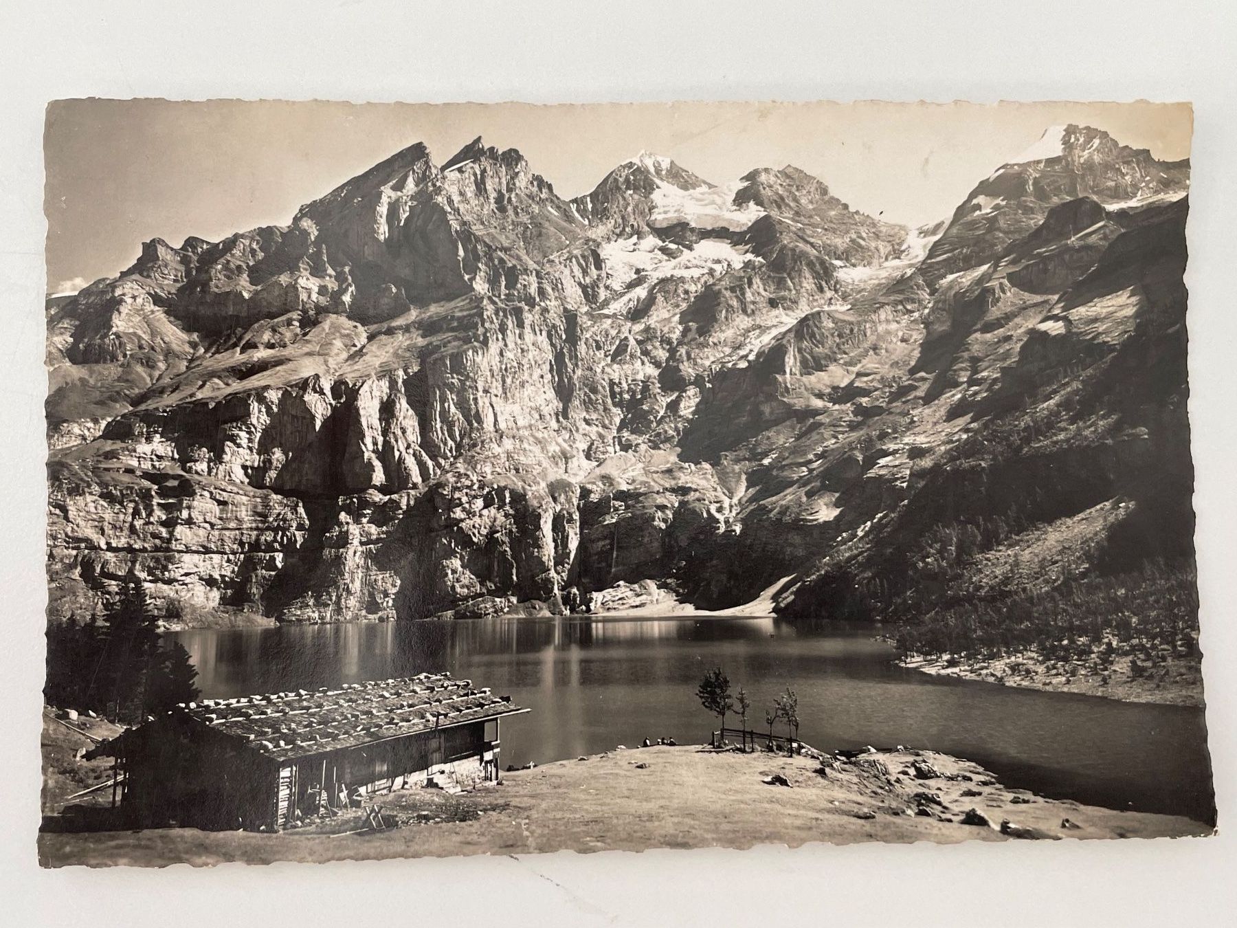 Ansichtskarten: Alte Ansichtskarte Oeschinensee mit Blüemlisalp, ca 1910 – Gebraucht aus Stäfa von riccardinho