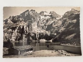 Alte Ansichtskarte Oeschinensee mit Blüemlisalp, ca 1910