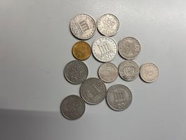Griechische Drachme Münzen 1974 - 1984 (12 Stück)