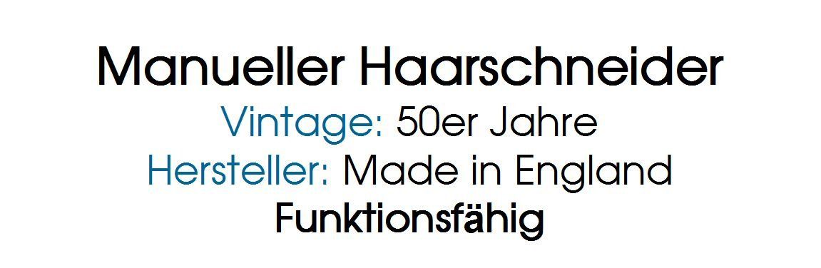 Taglio: Manueller Haarschneider 50er Jahre – Usato da Flamatt venduto da samowarow 1