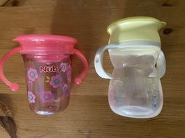 2 gobelets Nûby 360° anti-fuite avec poignées