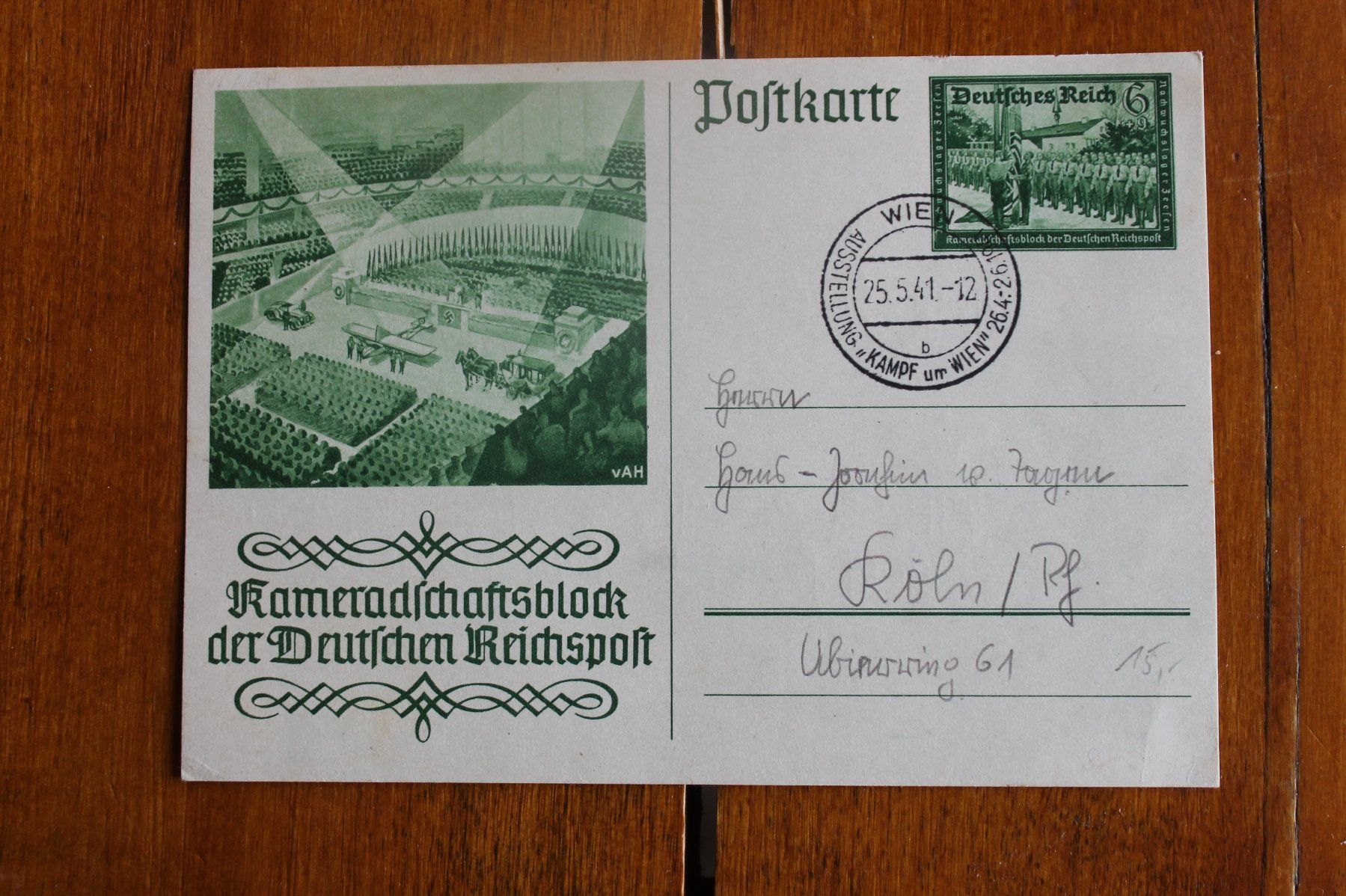 Alle Briefmarken: 1941 DR-PK SSt. Wien – Gebraucht aus Oftringen von kambodo