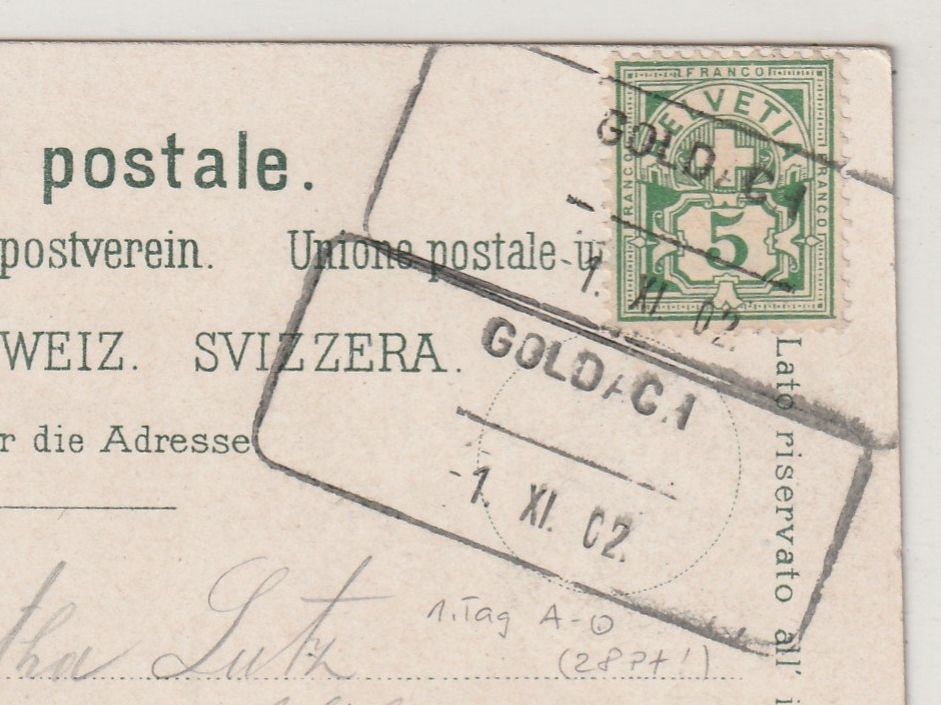 Tous les timbres: Ashilfsstempel Goldach auf Ak – D'occasion à Rorschacherberg par fratovi2 1