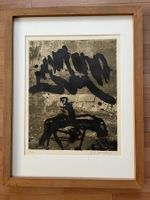 Emil Schuhmacher, Aquatinta-Radierung "Reiter auf  Braun"
