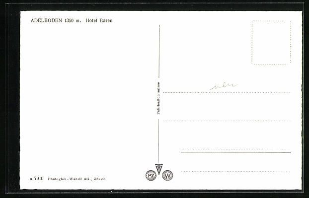 Cartoline postali: AK Adelboden, Hotel Bären – Usato da Berlin venduto da bartko-reher 1