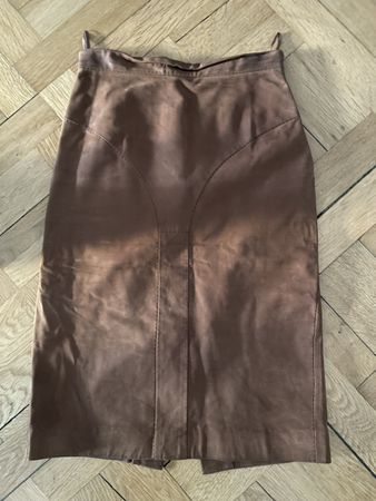 Lederrock YVES SAINT LAURENT Grösse 34 braun Zustand gut