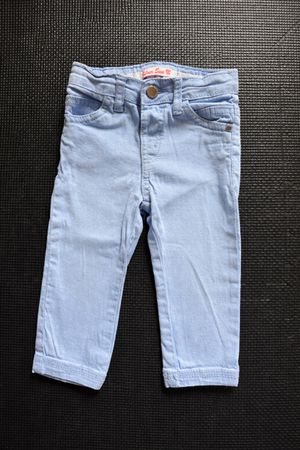 Hellblaue Cotton Jeans/Slacks 86|verstellbarer Bund|Wie neu
