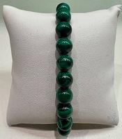 BRACELET BOULES ENBOULES DE MALACHITE NEUF 