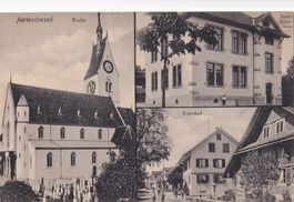 Merenschwand Unterdorf Kirche Neues Schulhaus