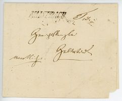 Maisprach Stabstempel Gr. 40 nach Gelterkinden 1859 amtlich