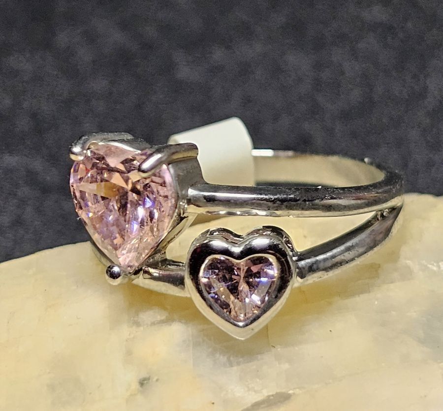 Anelli: Wunderschöner mit rosa Zirkonia Ring, 925 versilbert, Gr. 8 – Nuovo (secondo la descrizione) da Grenchen venduto da maretop 2