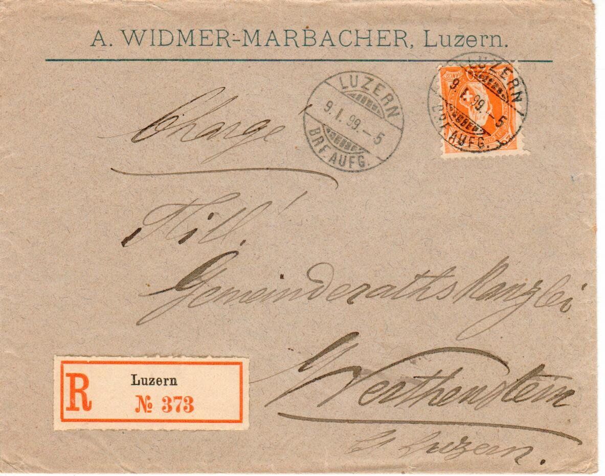 Tutti i francobolli: R - Brief Luzern 1899 – Usato da Wolhusen venduto da Curver9