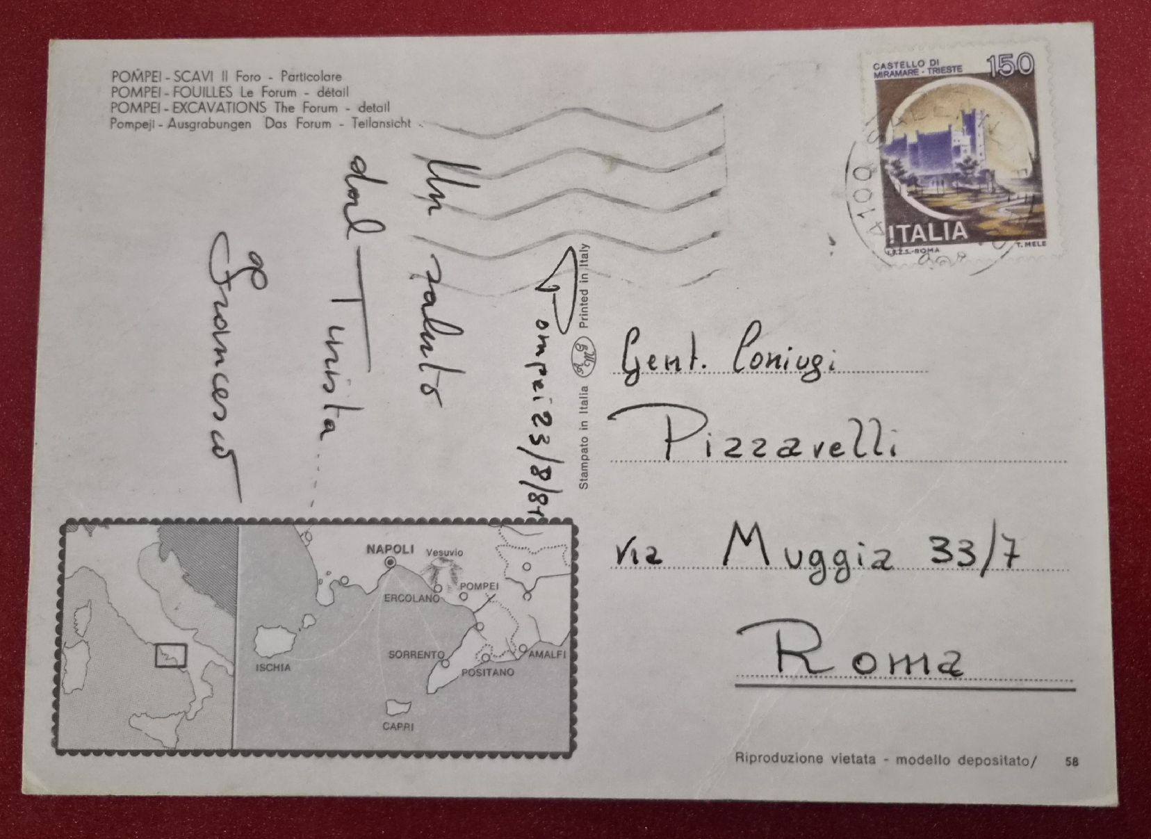 Cartoline postali: Pompeji Forum 1982 – Usato da Melchnau venduto da Arthurius 1