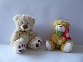 2 Plüsch Teddybär, 15 bis 17cm, gebraucht
