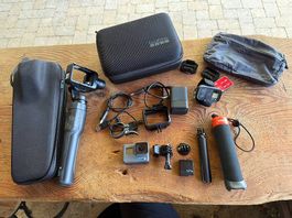 GoPro HERO6 Black, Pack complet + stabilisateur, accessoires