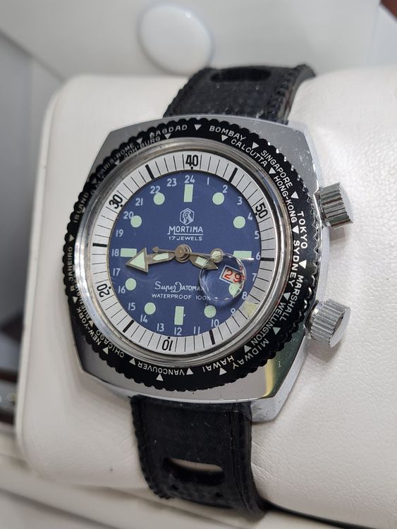 Montre Mortima Super De Luxe Datomatic 1960 - Ne Fonctionne Pas, Pièce Vintage