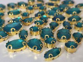 54 Strasssteine zum Aufnähen Strass, Perle Pailletten Knopf