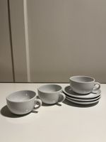 3 Tassen mit Untertassen Color Diversicum weiss gebraucht