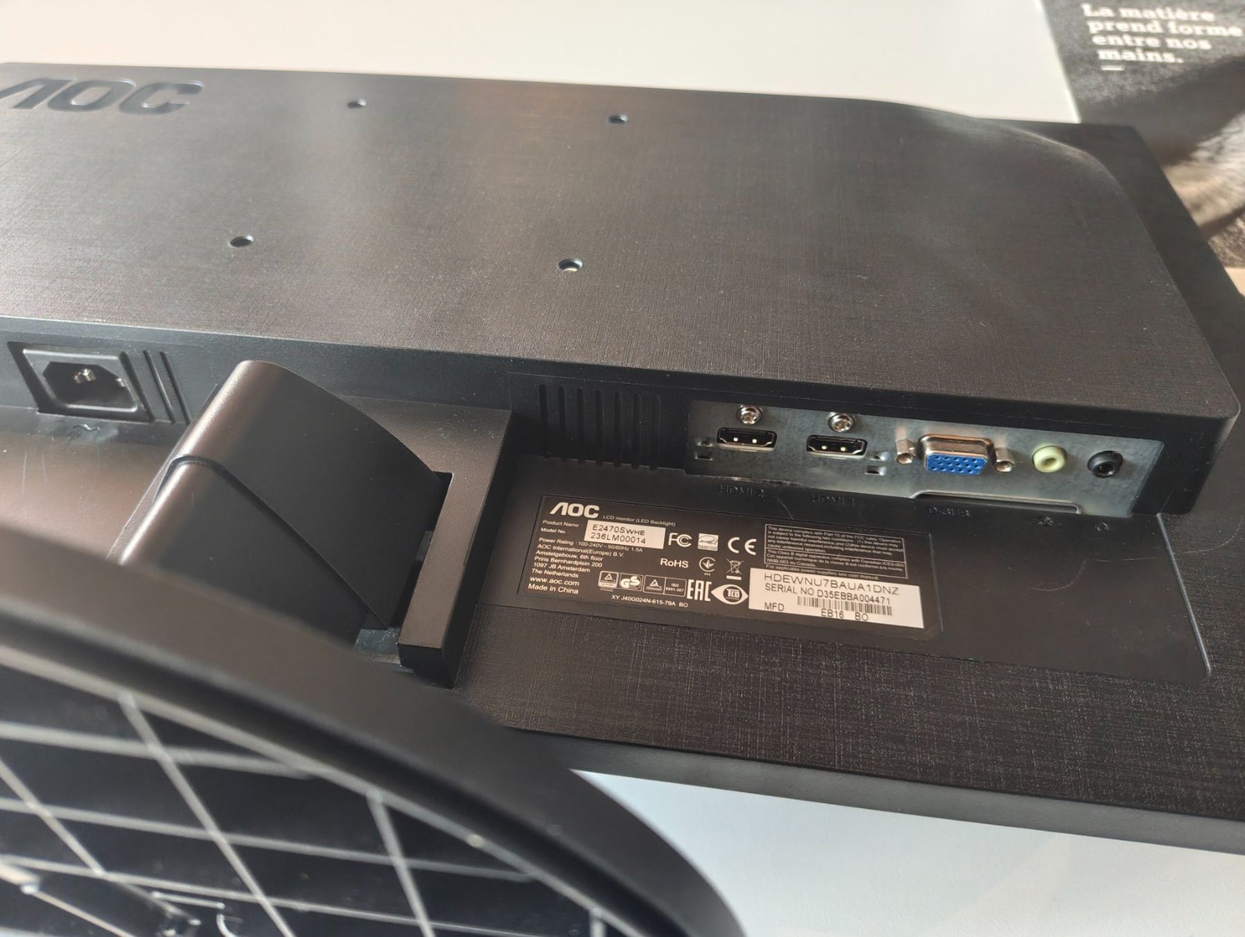 AOC Monitor: Ecran d'ordinateur AOC e2470Swhe – Usato da Courtelary venduto da Jpy_CH 1