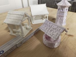 3D gedruckte Mittelalter Gebäude Szenerie für Tabletop