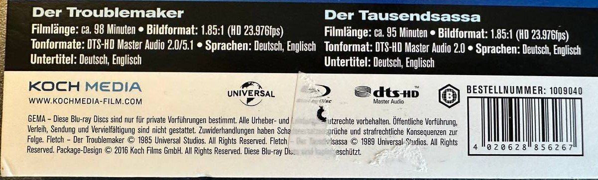 Tutti i DVDs: Fletch Blu-ray Box - Der Troublemaker & Tausendsassa – Usato da Beringen venduto da Mantafisch1 2