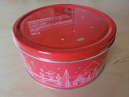 Guetzlidose Gebäckdose Keksdose Aufbewahrung Dose rund rot