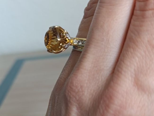 Anelli: Bague argent plaqué or & Citrine Madere! – Usato da Genève venduto da EcrinVintage 9